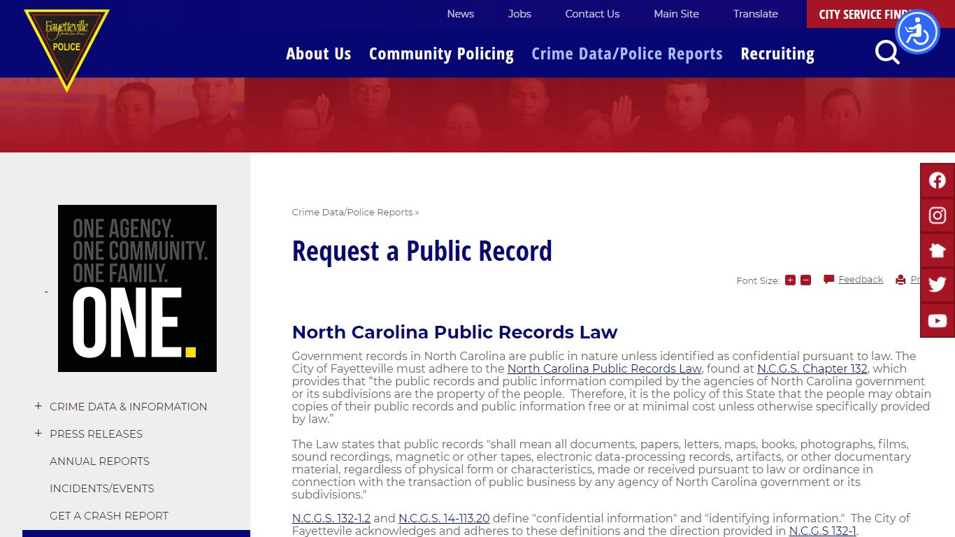 Request a Public Record | Fayetteville, NC